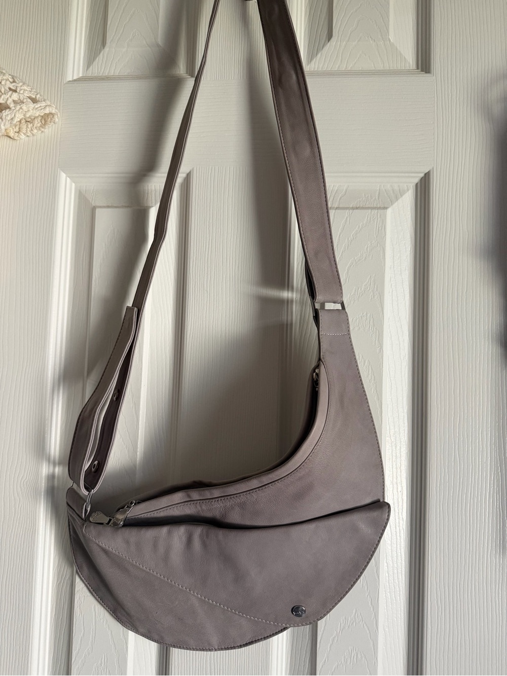 Grey Leather Half Sash bag (Right Side)